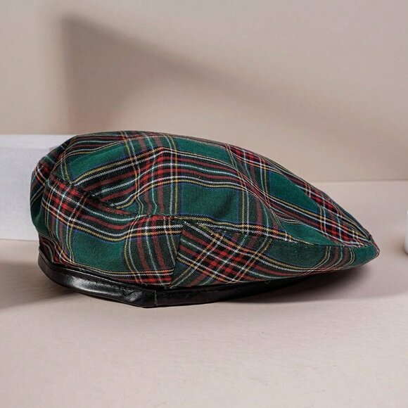 Casual Christmas Plaid Women\'s Beret Sun Hat Adjustable Outdoor